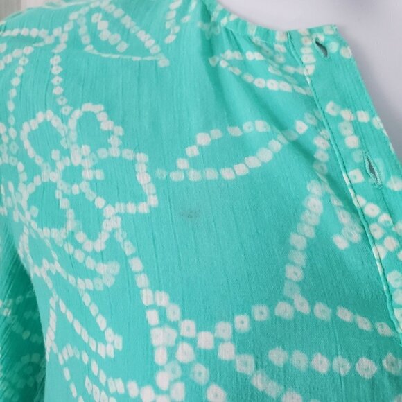 Jones New York Popover Split Neck Sparkly Buttons Long Sleeve Blouse Size Small - Picture 4 of 7